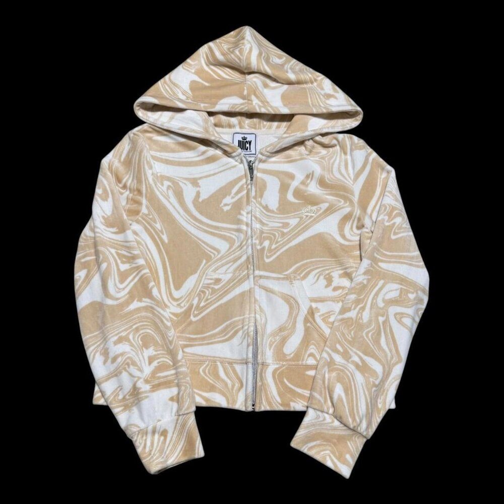 Juicy Couture Beachwood Swirls Full Zip Hoodie Sweatshirt Women'sโ Small